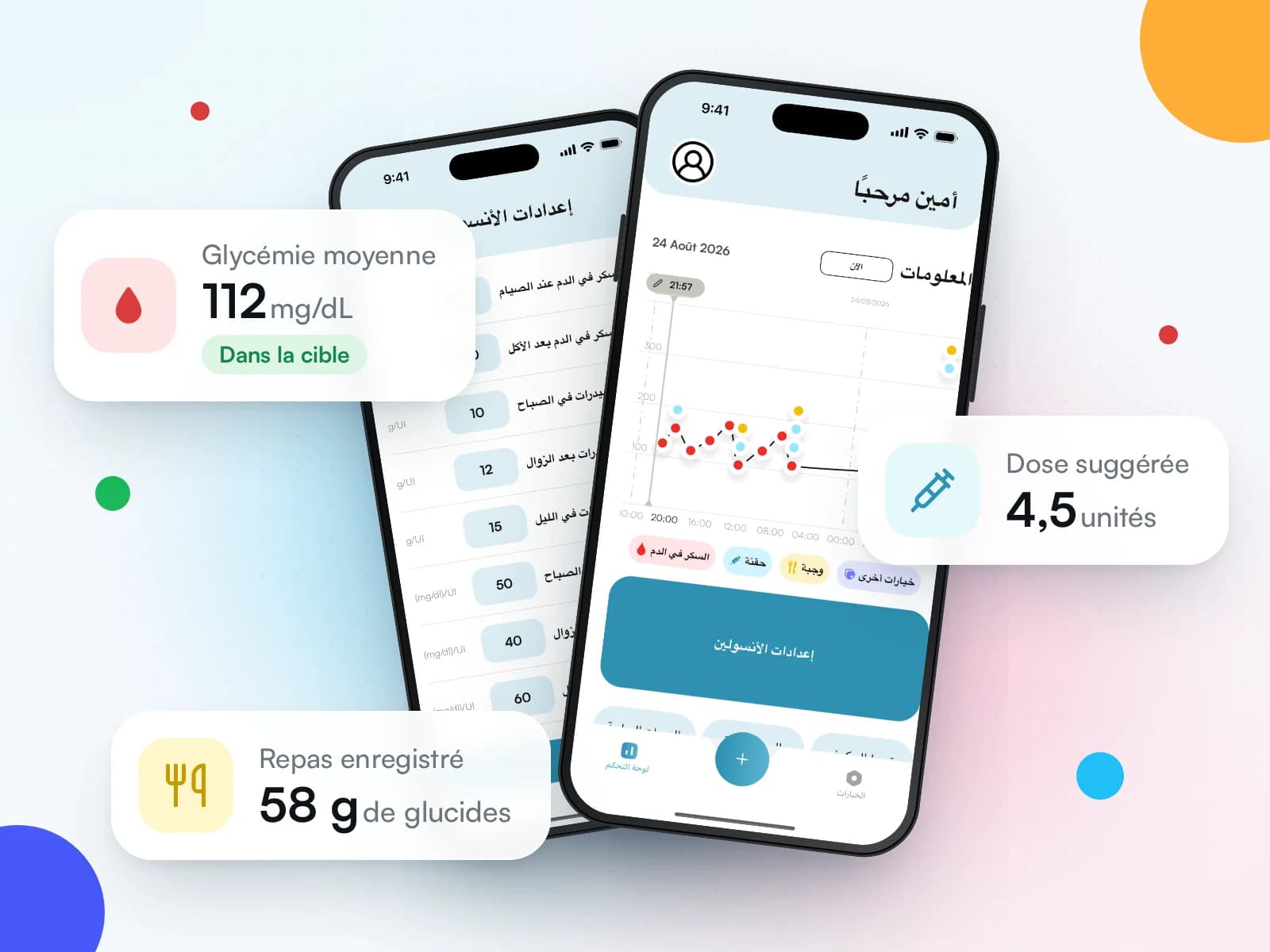L'application Insulina : tableau de bord glycémique et réglages d'insuline